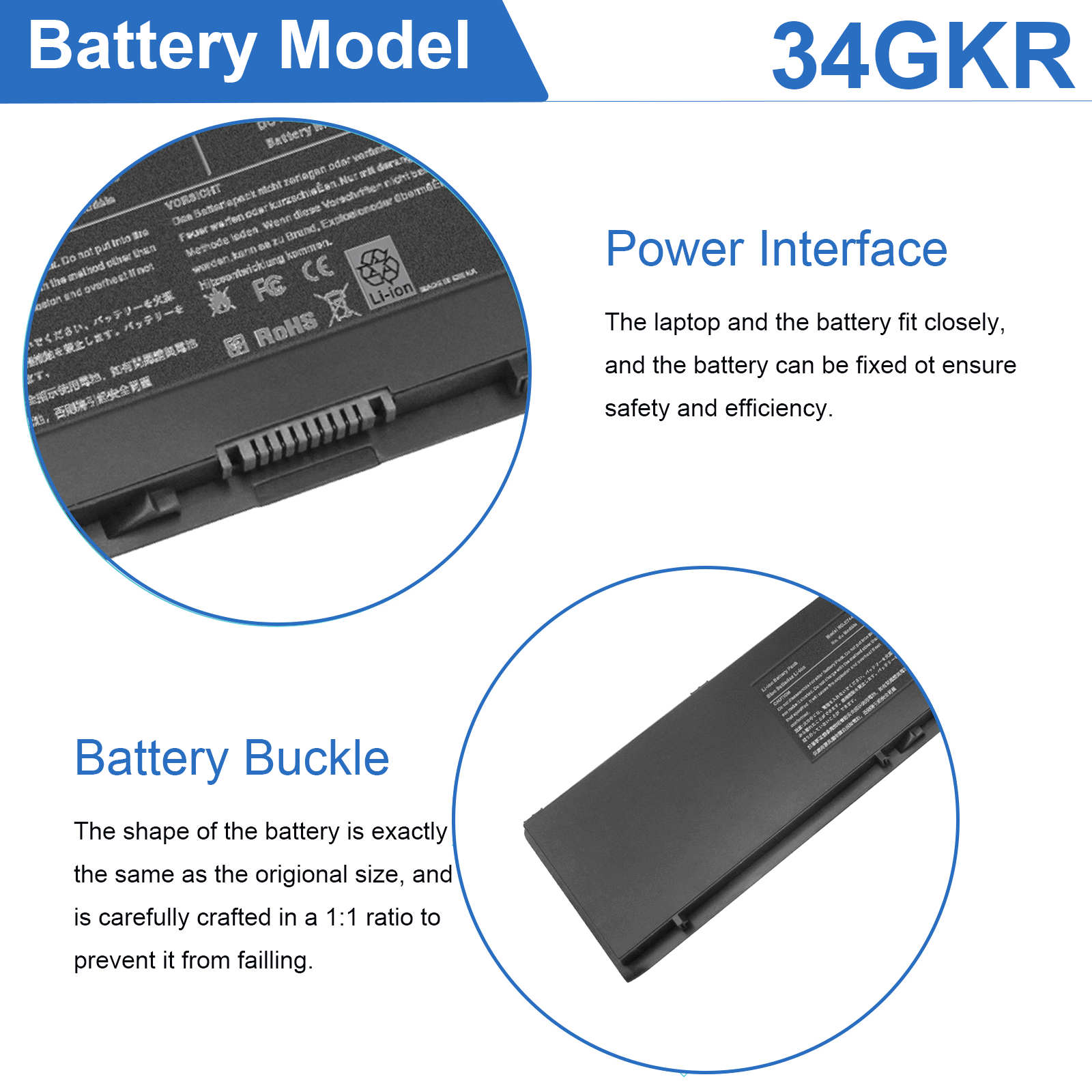 34GKR Battery For Dell Latitude 14 7000 E7440 E7450 E7420 T19VW 3RNFD ...