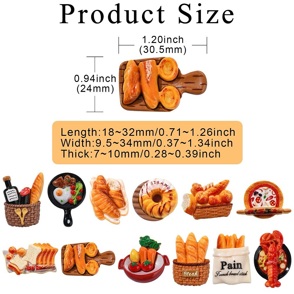 60Pcs Resin Cabochons Baking Flatback Charm for DIY Crafts Hair Cilp Phone Decor