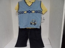 B.T. Kids 3-Piece Boy's Set Blue/Lite Blue/Yellow Size 6 New  