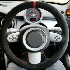 Alcantera Steering Wheel Cover Real Leather For Mini Hatchback R50 R52 R53 A Alcantera Steering Wheel Cover Real Leather For Mini Hatchback R50 R52 R53 A