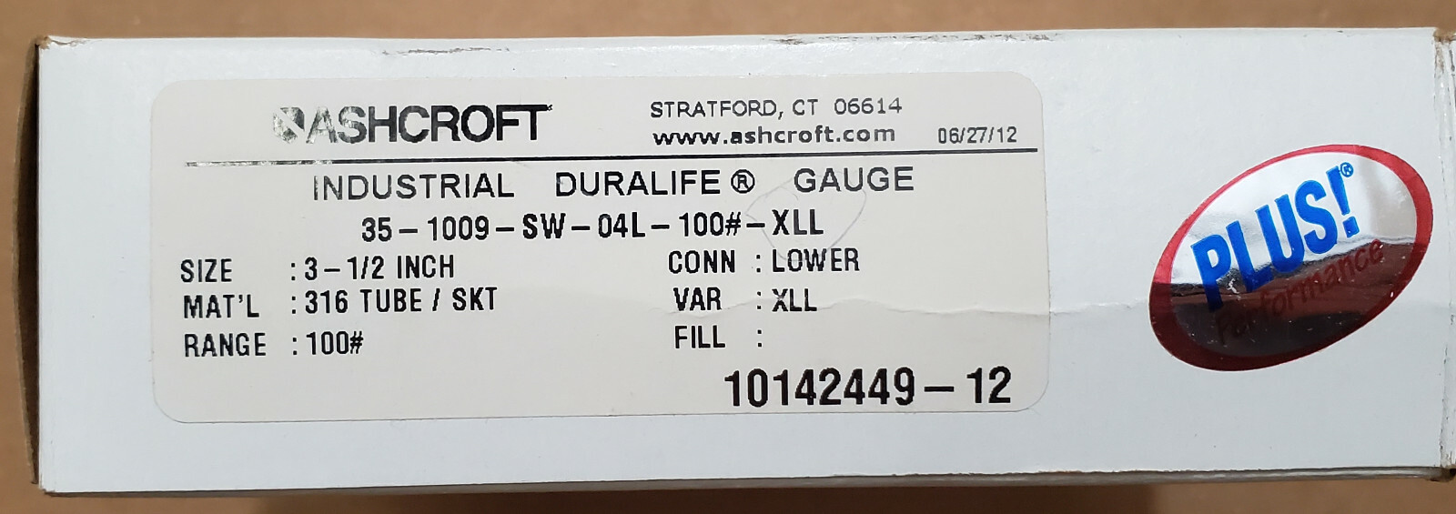 New In stock, ASHCROFT Pressure Gauge 25 1009AW 02L 100   ashcroft