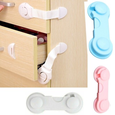 10Pcs Child Baby Toddler Cupboard Safety Cabinet Locks Proof Door Drawer  Fridge UK
