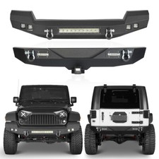 Steel Full Width Front Rear Bumper Combo For 2007-2018 Jeep Wrangler Jkjku