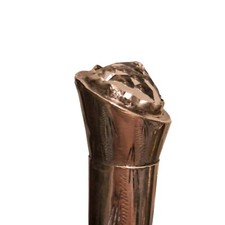 Vintage Italian Black Parasol Umbrella With Jewel Encrusted Solid Silver Handle