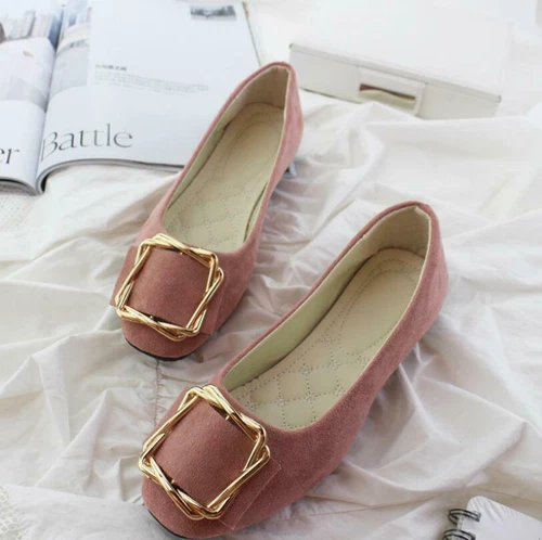 Womens Ballet Dolly Pumps Ladies Flat Solid Slip On Loafers Suede Shoes Size - Picture 13 of 33