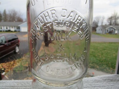TREQ Milk Bottle J B Fuhr Dairy Inc Port Chester NY WESTCHESTER CO Milk & Cream