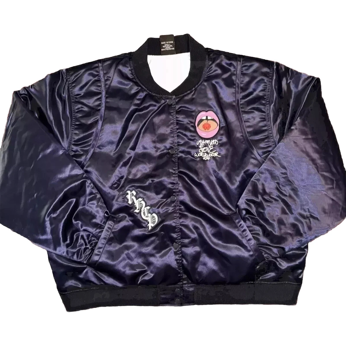 red hot chill peppers ボンバージャケット ma-1 Embroidered Satin Official Tour Bomber - Purple – Red Hot Chili