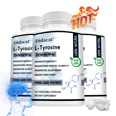 L-Tyrosine 500mg Capsules, Maintain Mental Clarity,Balance Mood Naturally,30-120