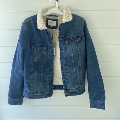 Sherpa Lined Denim Jean Trucker Jacket 