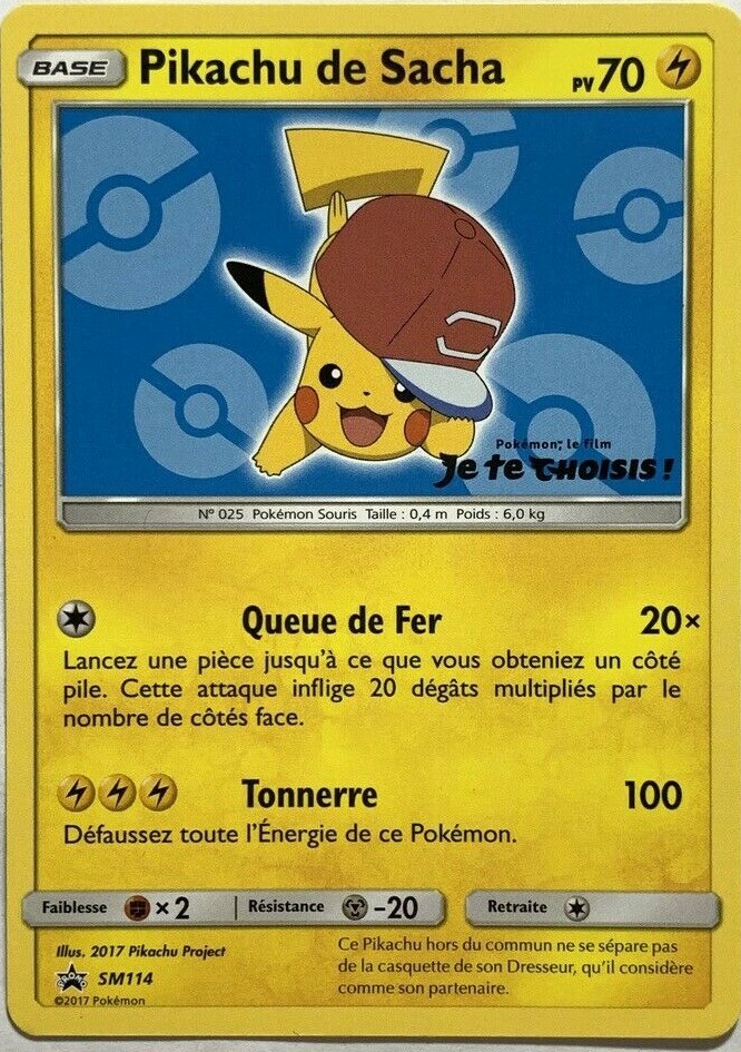 Ash’s Hat Pikachu Non Holo SM114 Ultra Rare Promo Pokemon Card Game Nintendo NM