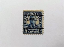 United States Postage 1924 5c Theodore Roosevelt, Blue Perforation:10 Canceled