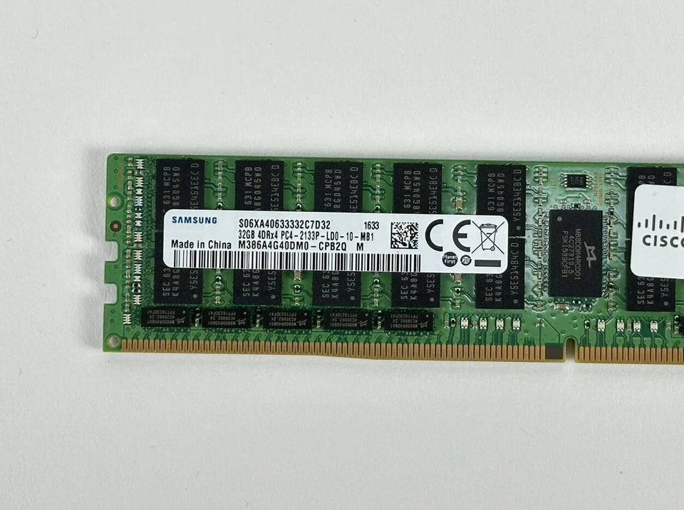 Memoria RAM UCS-MR-1X324RU-A Cisco 1x 32 GB 4Rx4 4DRx4 PC4-2133P-L ECC LRDIMM DDR4 Foto 3 de 3