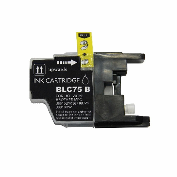 1 * Black Ink fits Brother LC75 LC75BK LC-75BK LC75 BK Black ink ...