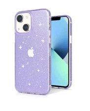 jjgoo compatible with iphone 13 purple clear glitter phone case 