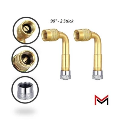 2x Ventilverlängerung 90° Grad Autoventil AV Verlängerung Auto Scooter Roller