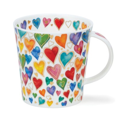 Dunoon Dazzle Hearts Herzen Jumbo 0,48l Teetasse Mug Kaffeebecher Cairngorm