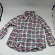 RALPH LAUREN Multicolor plaid button down polo shirt boy's size 24M l/s 24 mos