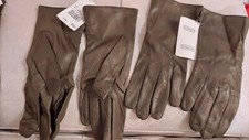 NWT 76 Coach Leather Gloves Women's green Wrist Length, silk lined, Made Italy