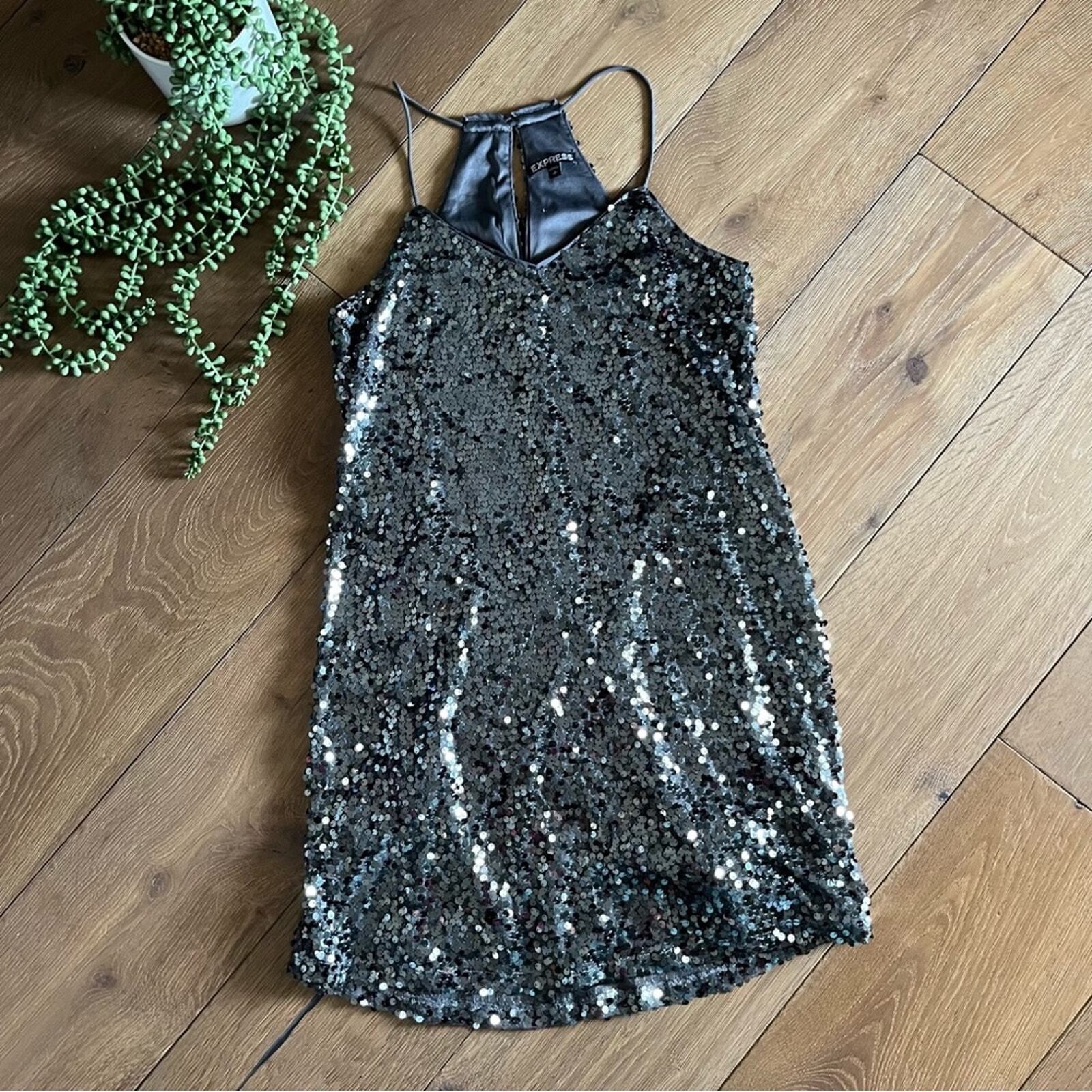 Express Sequin Dress Silver small - image 1