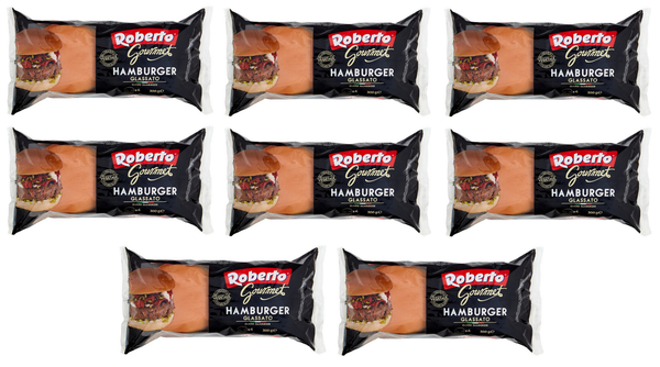 8X Roberto Gourmet Hamburger Glassato Brot Mit Glasur,Packung Mit 300G-image
