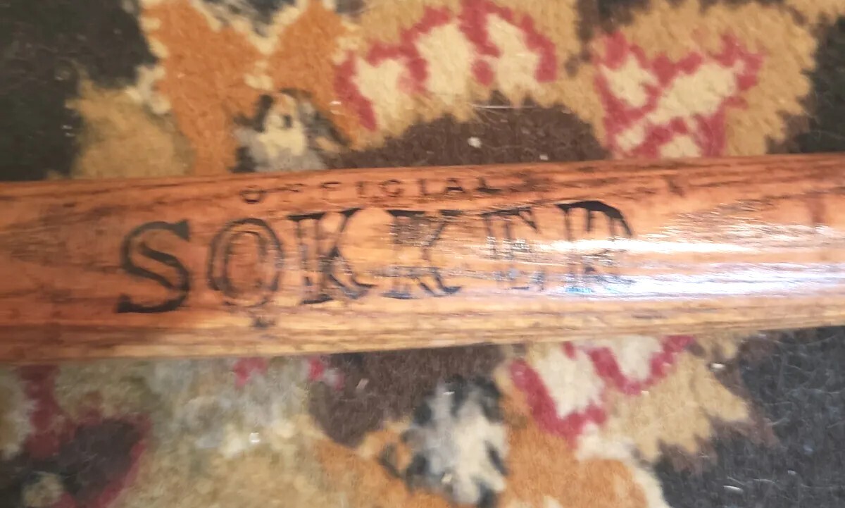 VINTAGE THE OFFICIAL SOKKER STICK BALL, CORK BALL, WIFFLE BASEBALL BAT