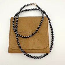David Yurman Sterling Silver Spiritual Beads Black Spinel Necklace