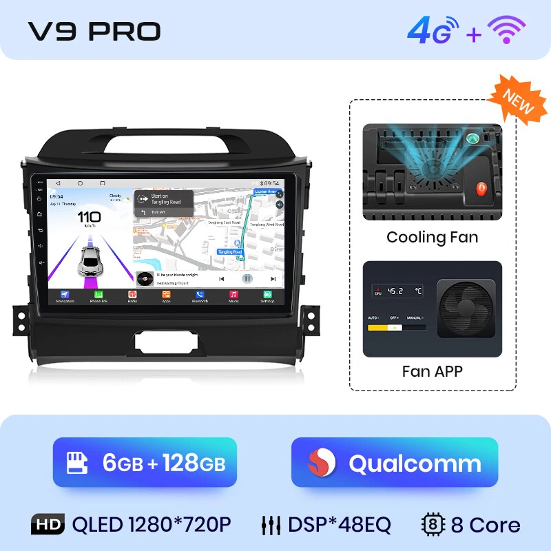 128GB Für KIA Sportage 3 2010-16 Android 14 Autoradio DAB+ GPS Navi QLED CarPlay - Bild 3 von 4