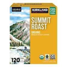 Kirkland Signature Coffee Organic Summit Roast K-Cup Pod 120 Count