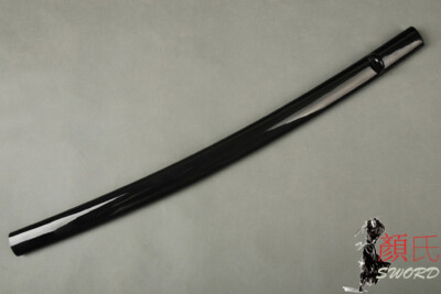 Glossy Black Lacquered Wooden Saya Sheath For Japanese Samurai