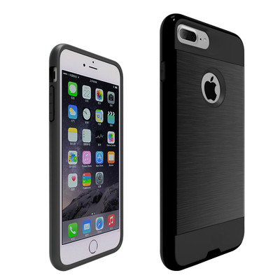 Hybrid Metal Brushed Shockproof & Luxury Case Cover For iPhone 6 P, 7 P and 8 P.