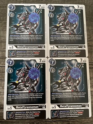 4x MetalTyrannomon EX1-049 C Playset Digimon TCG Classic Collection