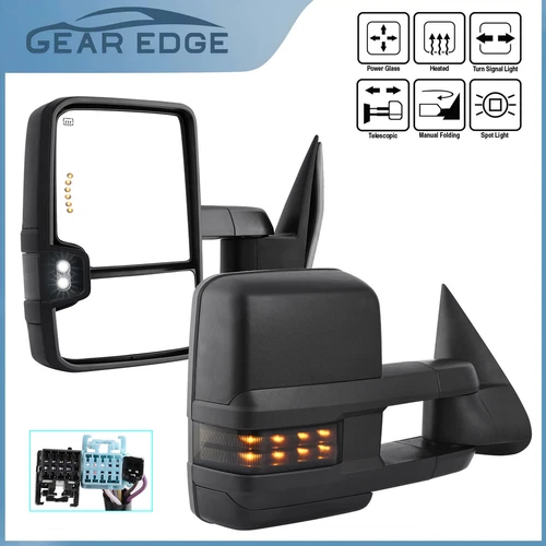 Power Heated Tow Mirrors for 2003- 2006 Chevy Silverado 1500 2500HD Smoke Signal