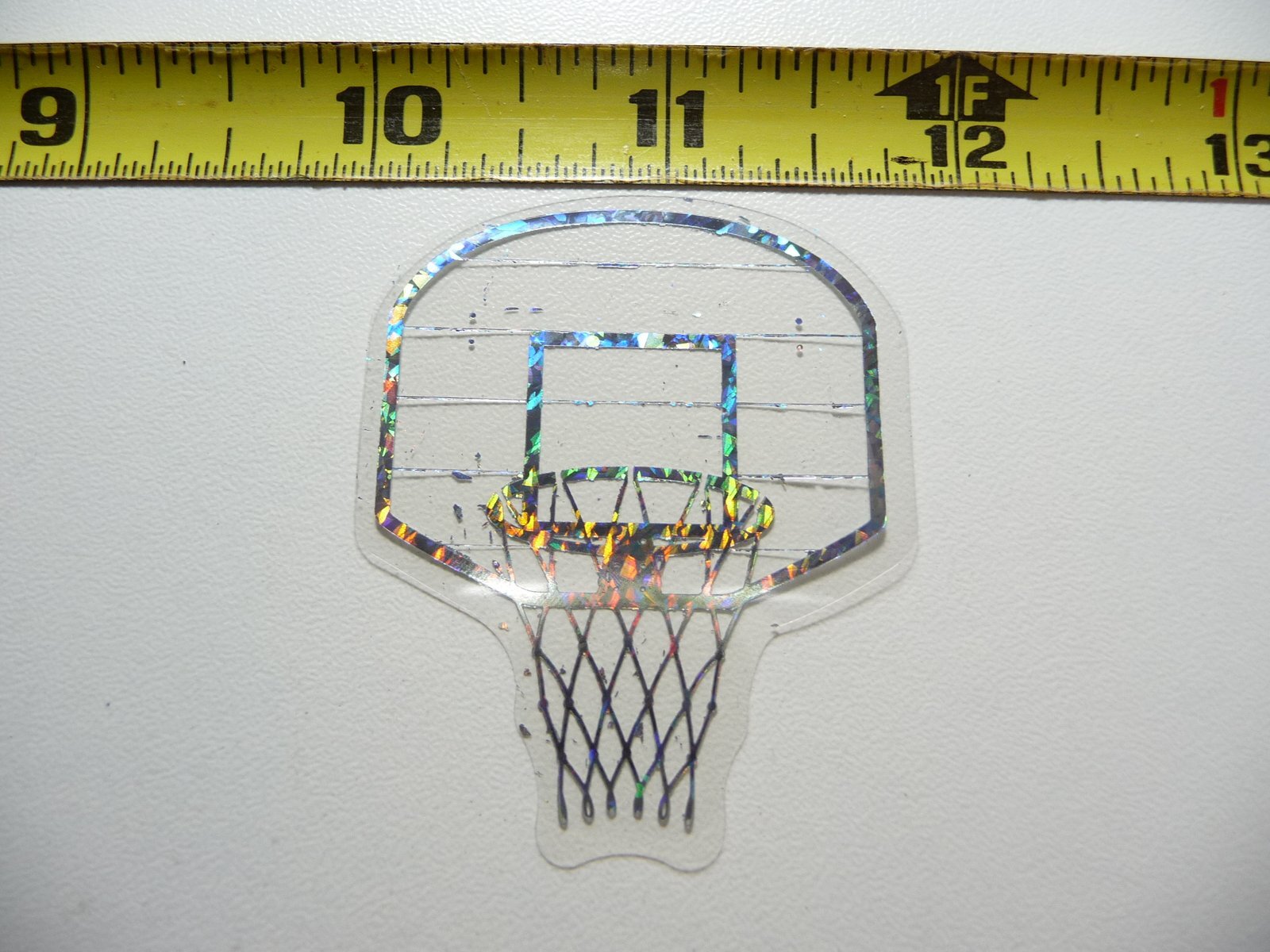 HOLOGRAPHIC BASKETBALL BACKBOARD RIM NET STICKER DECAL SPORTS ATHLETICS CONTEST