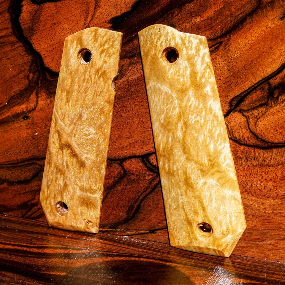 Ed Brown 1911 Bobtail Exótico Bungor Madera Burl Madera Se Ajusta a Empuñaduras Hecho a Medida Ambi Foto 4 de 4