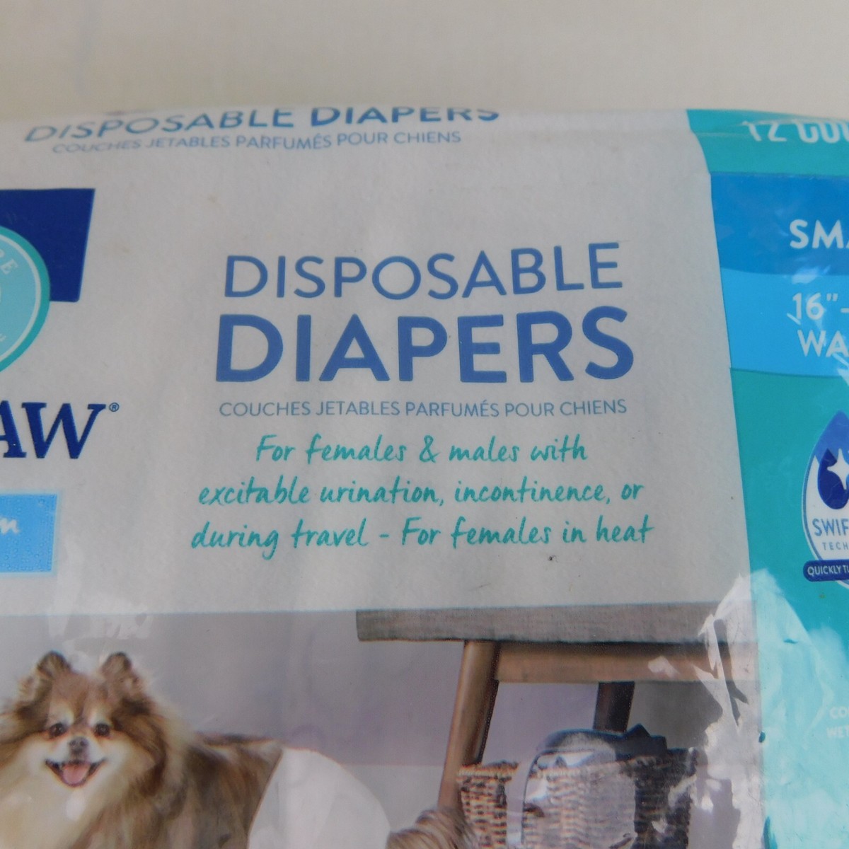 Top Paw Disposable Dog Diapers Small Count Cotton Blossom Scented  #5560