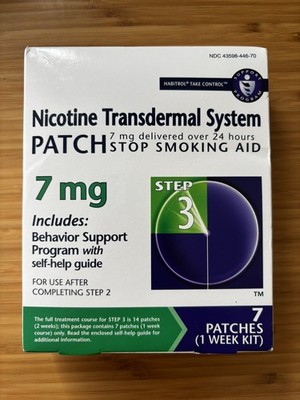 New Habitrol Nicotine Transdermal System Patch 7mg Step 3 (One Wk Kit) EXP 10/26