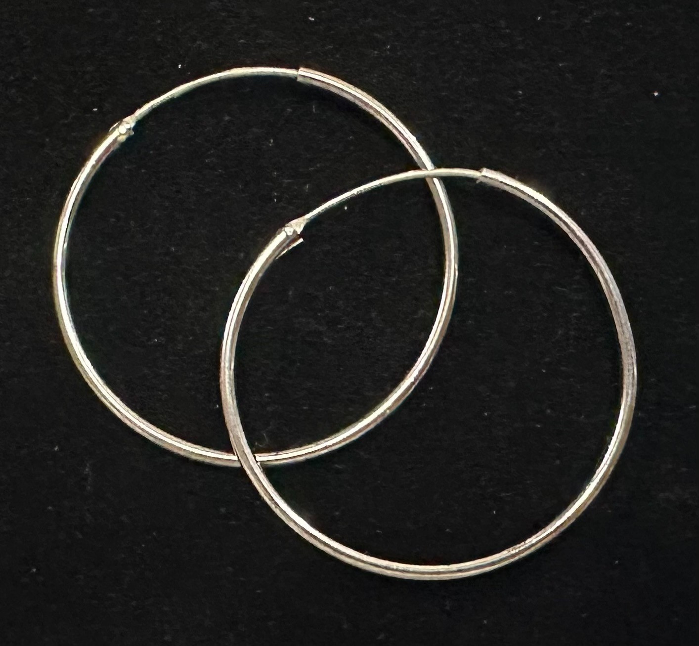 Vintage Thin Hoop Earrings MARKED 925 Sterling Silver Jewelry Lot H