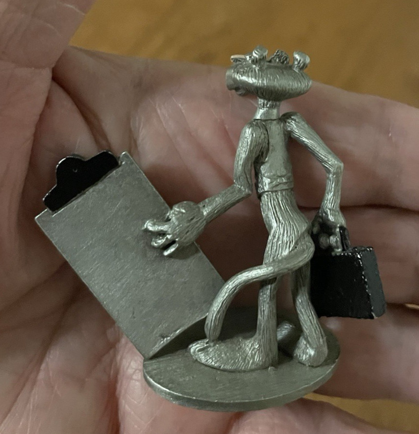 Vtg Pink Panther Pewter Salesman Figure Spoontiques 1981 UAC A95 2" tall thumbnail 2