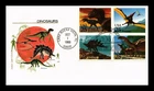 US COVER DINOSAURS PREHISTORIC ANIMALS FDC SETENANT HOUSE OF FARNAM CACHET