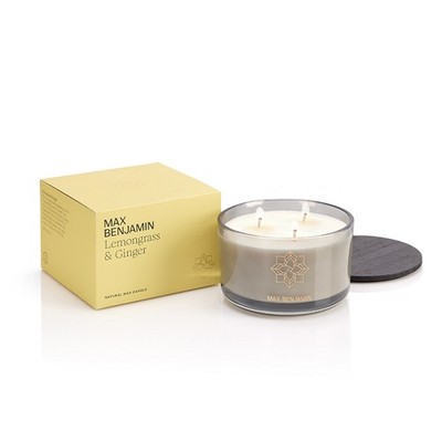 Max Benjamin 3-Docht-Duftkerze Lemongrass & Ginger 560g