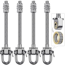 Heavy Duty Stainless Steel Swing Hangers with Bearings Set of 4 , Swing Bolt...