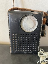 Vintage Sony TFM-850W 8 Transistor Radio Leather Case, earphone, Antenna Tested 