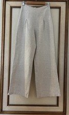 REFORMATION Wide Leg High Rise Linen Pleat Pants  Zip Dress Trouser Sz 4