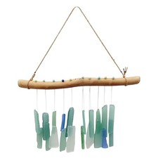 Sea Glass Wind Chime Sea Glass And Wood Wind Chime Garden Hanging Decoration