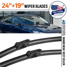 Pair Windshield Wiper Blades Genuine Quality 24" & 19" Bracketless Frameless