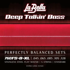 La Bella 760FS-B Deep Talkin' Bass Flatwound Bass Strings - Extra Long 5-string