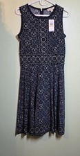 NWT Michael Kors Sleeveless Dress Women’s M Geometric Preppy Print Polished Corp