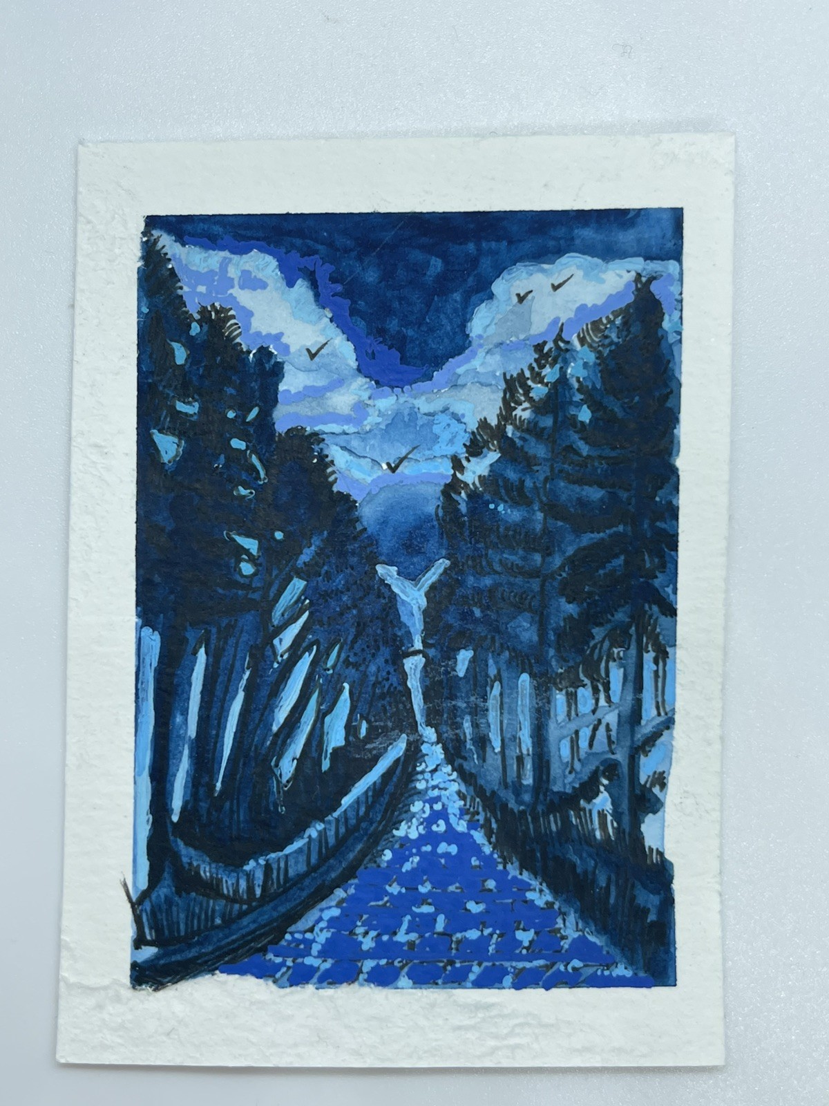 ACRO Original Art, Watercolor & Inc mountain and valleys #118 by Tehillah