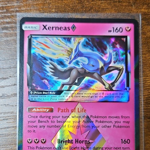 Xerneas ◇ 144/214 Prism Star Rare Lost Thunder Pokemon Holo Near Mint