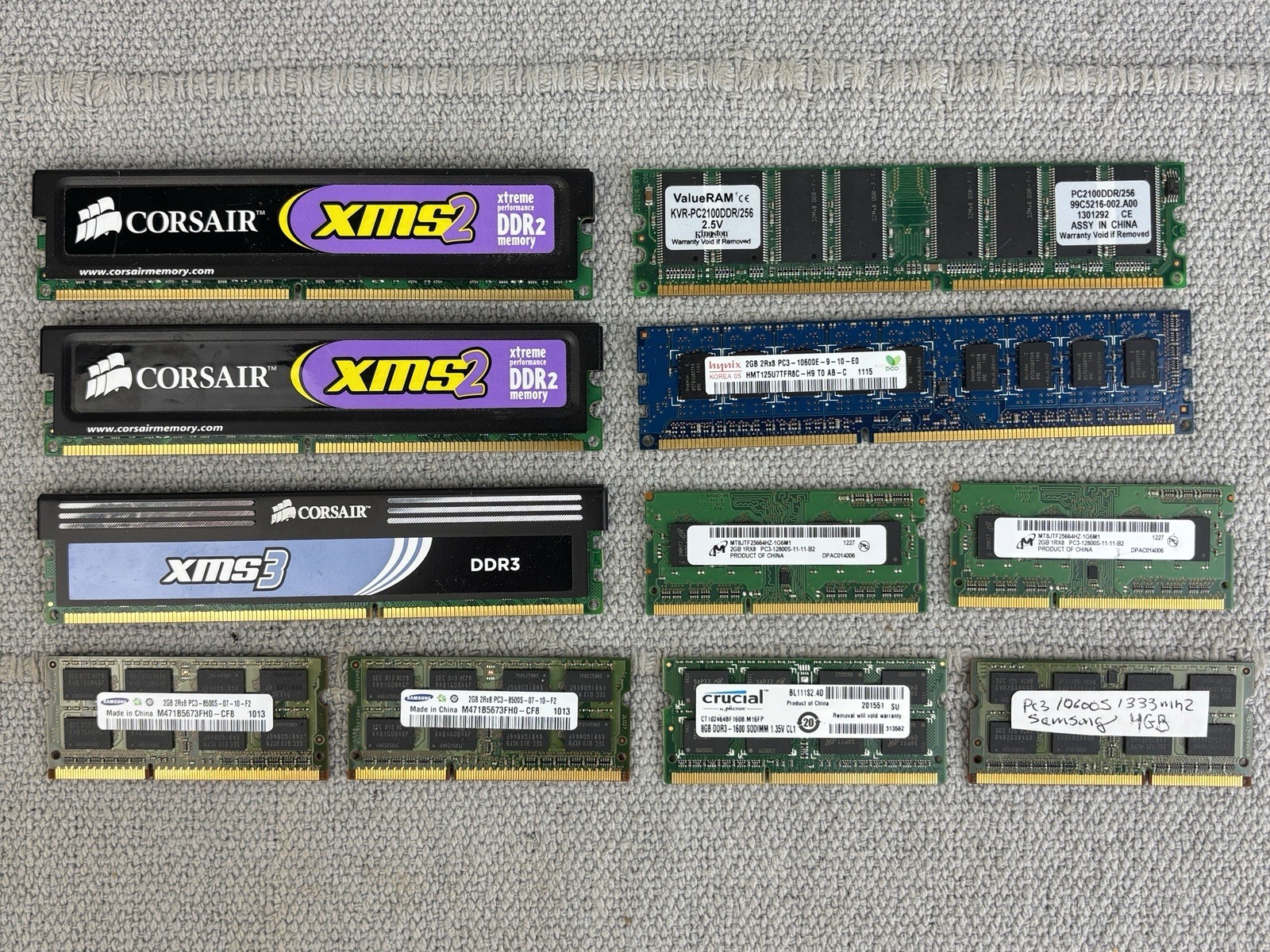 Corsair XMS2/XMS3,Samsung,Crucial By Micron,Timetec,Hynix,Kingston Memory Ram